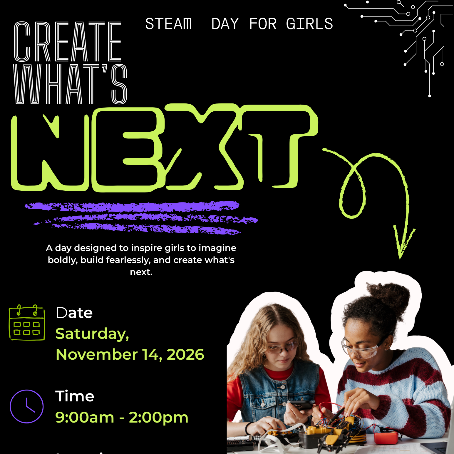 Create What's Next: Steam Day for Girls: Sponsorship - logo